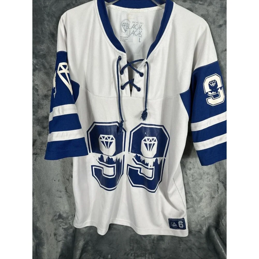 Black Jack Clothing USA Hockey/Baseball Jersey Wayne Gretzky Men’s Large - Picture 8 of 16